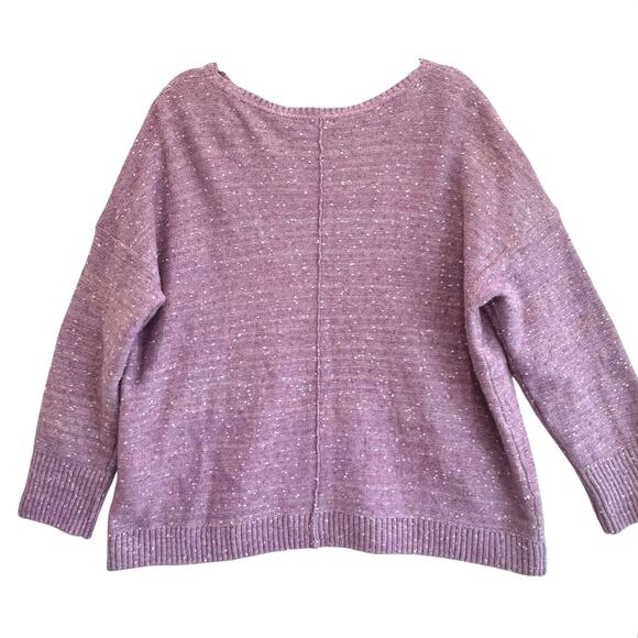 J. Jill Purple Textured Cotton Blend Long Sleeve Knit Pullover Sweater XL - Picture 2 of 6